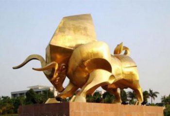 金牛雕塑厂家 广场景观类 不锈钢金牛雕塑制作商