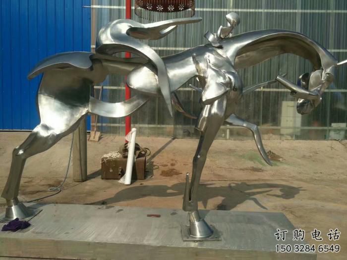 抽象马雕塑厂家 金色动物素材 不锈钢抽象马雕塑厂
