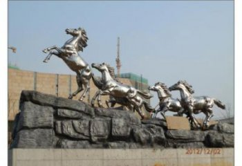 群马雕塑厂家 群雕动物像 不锈钢群马雕塑厂家