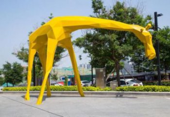 几何长颈鹿雕塑厂家 几何面类 不锈钢几何长颈鹿雕塑