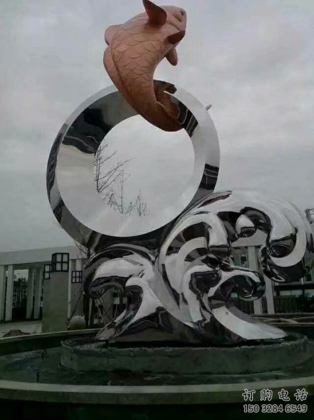 圆环鱼雕塑厂家 生产制作企业 不锈钢鱼动物雕塑