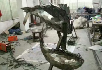 片片鱼雕塑厂家 抽象原理 不锈钢片片鱼雕塑厂家