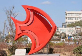 不锈钢鱼抽象雕塑 剪影原理元素 抽象鱼雕塑制作