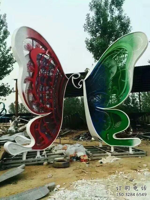 蝴蝶雕塑 变色造型 不锈钢变色蝴蝶雕塑厂家