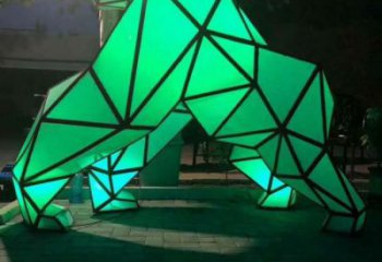 灯光北极熊雕塑厂家 提供不锈钢北极熊雕塑