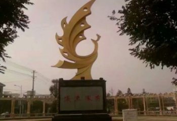 五指金凤凰雕塑厂家 烤漆金凤凰雕塑生产制作