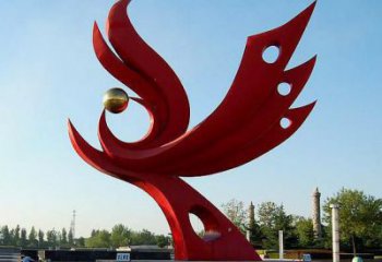凤凰戏珠雕塑厂家 立体飞鸟类 不锈钢戏珠凤凰雕塑厂家