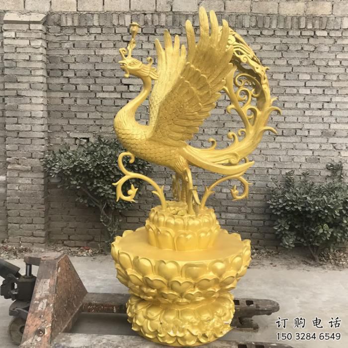 金色孔雀雕塑厂家 台式摆放 大型孔雀雕塑生产制作