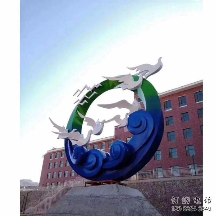 圆环大雁雕塑厂家 圆环雕塑 大雁雕塑