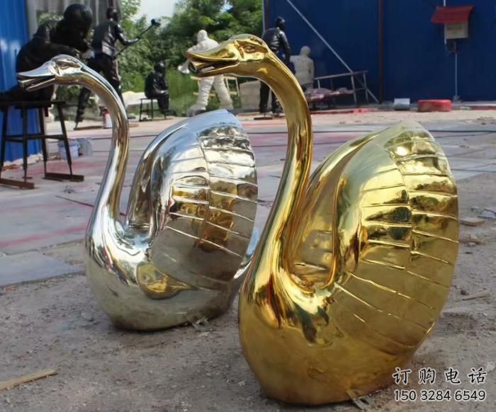 钛金天鹅雕塑厂家 镀钛工艺 不锈钢钛金天鹅雕塑