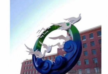 圆环大雁雕塑厂家 圆环雕塑 大雁雕塑 