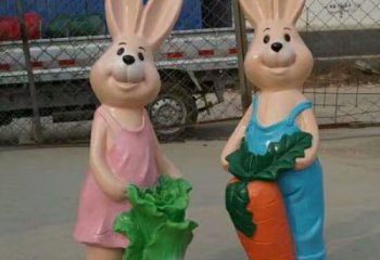 卡通兔子雕塑厂家 彩绘工艺 卡通兔子雕塑生产制作