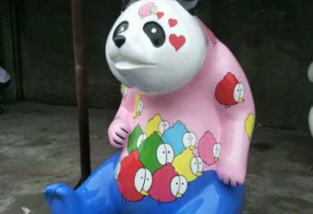 抽象熊猫雕塑厂家 动漫题材 卡通抽象动物雕塑