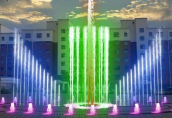 水景高低喷泉雕塑厂家 多色花样设计概念