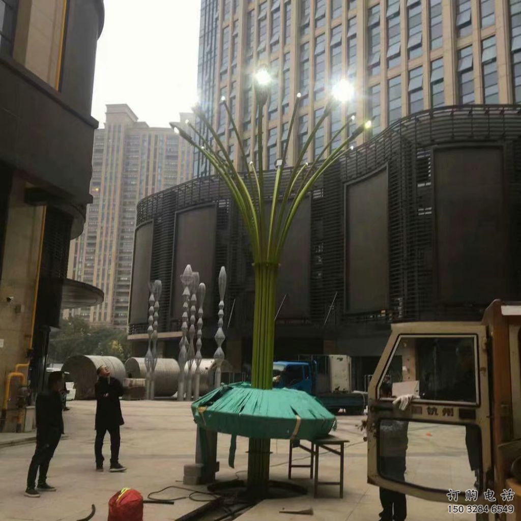 灯光树雕塑厂家 不锈钢园林灯光树雕塑