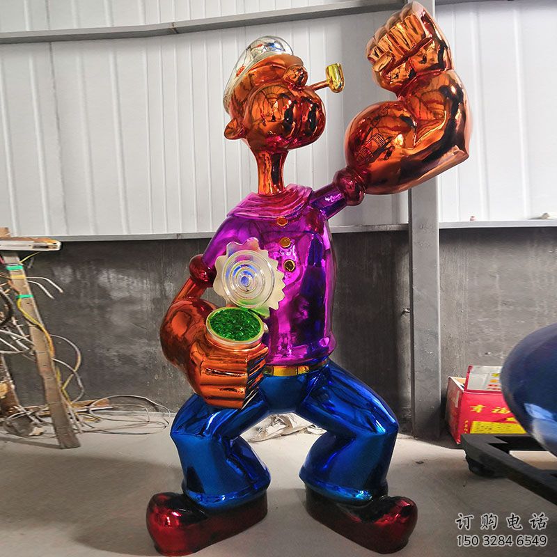 卡通人电镀雕塑 电镀不锈钢卡通人雕塑