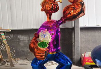 卡通人电镀雕塑 电镀不锈钢卡通人雕塑