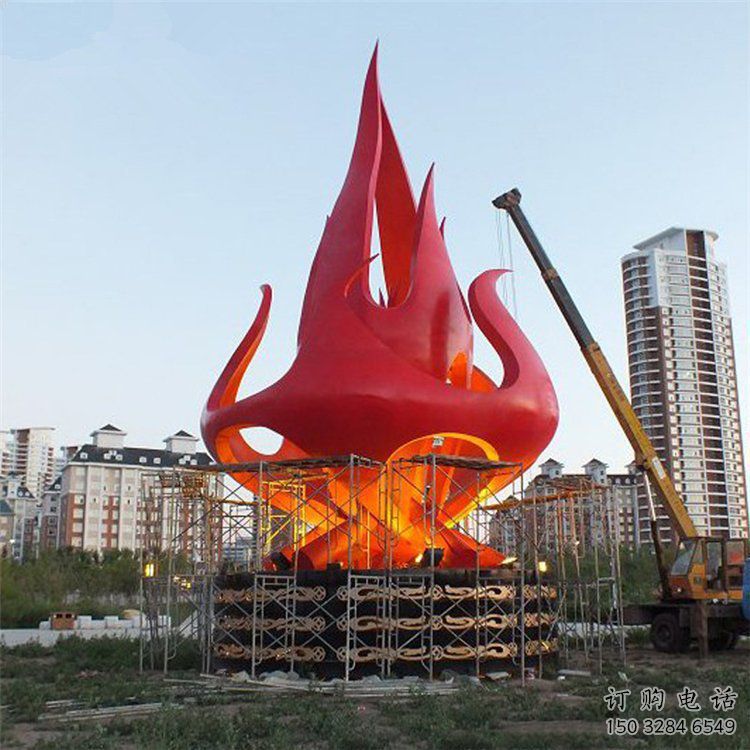 火苗雕塑 城市不锈钢标识雕塑摆件 火苗雕塑 城市不锈钢标识雕塑摆件