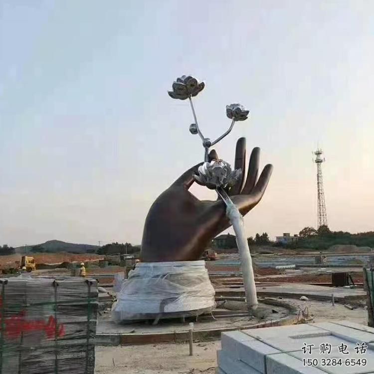 手拈花雕塑 不锈钢手拈花雕塑厂家
