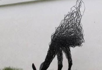 钢丝鹿头雕塑 不锈钢半身鹿动物雕塑