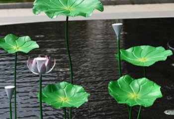 荷叶雕塑 仿真不锈钢荷叶雕塑