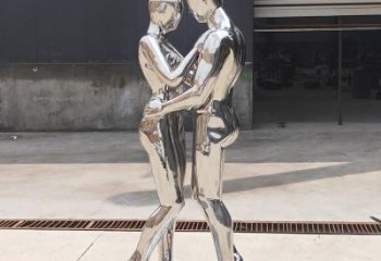 恋人雕塑 不锈钢镜面人物雕塑