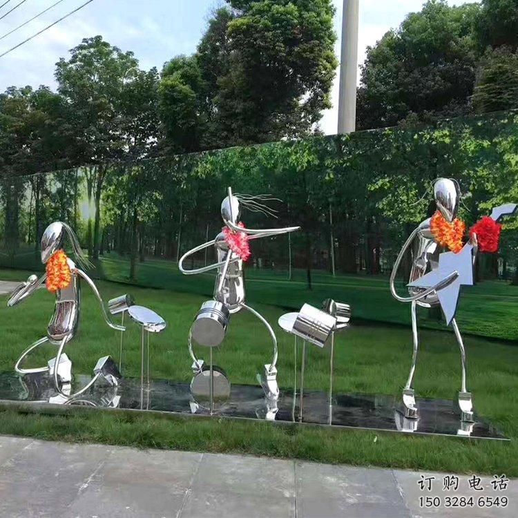 音乐人雕塑 抽象人物摆件 不锈钢音乐人雕塑厂家
