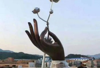 拈花手雕塑 户外不锈钢拈花手雕塑厂家