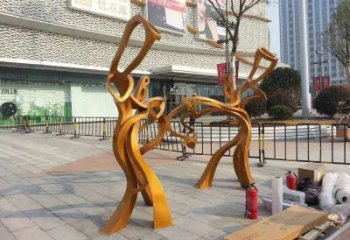 抽象人雕塑  步行街不锈钢人物雕塑