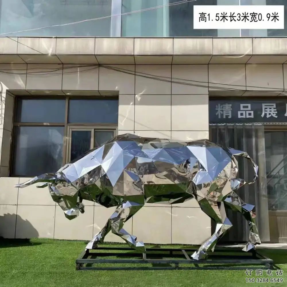 牛雕塑 几何牛雕塑 几何不锈钢牛雕塑厂家 牛雕塑 几何牛雕塑 几何不锈钢牛雕塑厂家