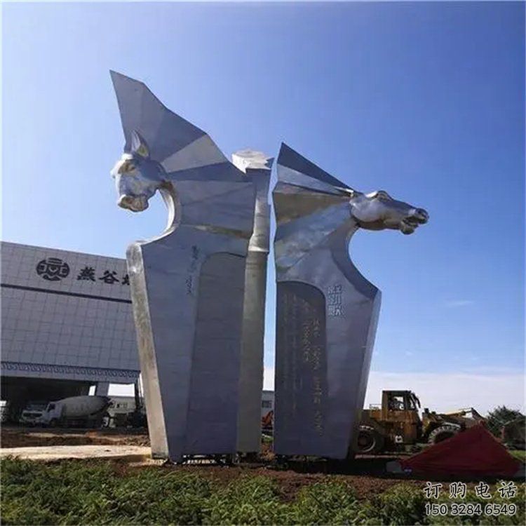 马头雕塑 地标形象牌 不锈钢马头雕塑厂家 马头雕塑 地标形象牌 不锈钢马头雕塑厂家