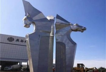 马头雕塑 地标形象牌 不锈钢马头雕塑厂家