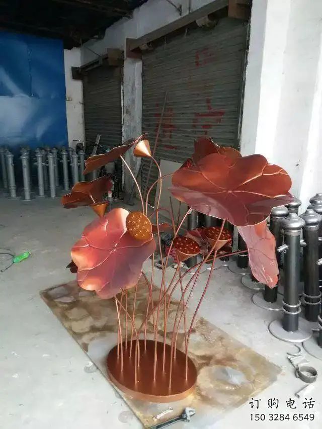 荷叶雕塑厂家 仿铜色植物 不锈钢仿铜荷叶雕塑 荷叶雕塑厂家 仿铜色植物 不锈钢仿铜荷叶雕塑