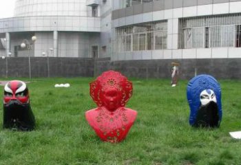 脸谱雕塑厂家 抽象人物雕塑 不锈钢脸谱景观雕塑