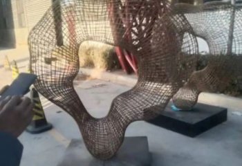 镂空圆环雕塑厂家 编织工艺 不锈钢镂空圆环雕塑