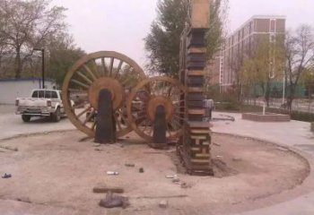 水车雕塑厂家 仿古艺术建筑 不锈钢水车雕塑制作
