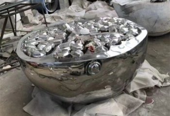 石榴雕塑厂家 金属水果雕塑 不锈钢石榴雕塑厂家