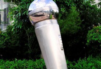 话筒雕塑厂家 金属景观小品 不锈钢话筒雕塑制作