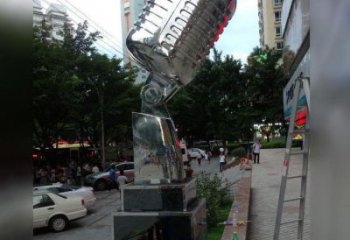 留声机雕塑厂家 户外艺术品 不锈钢留声机雕塑加工