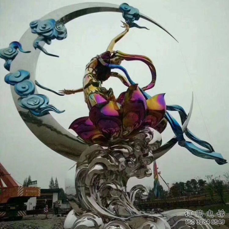嫦娥奔月雕塑 喷漆人物雕塑 户外步行街嫦娥奔月雕塑 嫦娥奔月雕塑 喷漆人物雕塑 户外步行街嫦娥奔月雕塑
