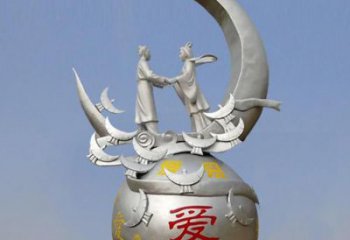 牛郎织女雕塑 爱情人物雕塑 不锈钢牛郎织女雕塑厂家
