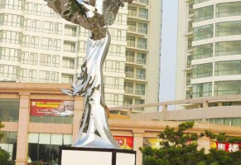 女神雕塑 镜面人物雕塑  大型翅膀女神雕塑厂家