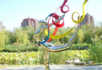 舞者雕塑 镜面体育雕塑 不锈钢舞者运动雕塑