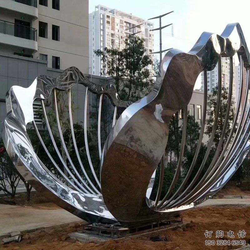 贝壳雕塑 镜面海洋小品 户外抽象不锈钢贝壳雕塑 贝壳雕塑 镜面海洋小品 户外抽象不锈钢贝壳雕塑