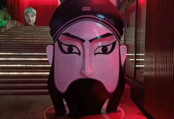 脸谱雕塑 京剧人物小品 喷漆脸谱雕塑厂家