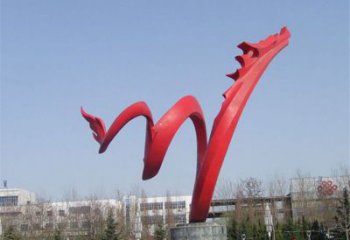 飞龙雕塑 烤漆动物小品 户外不锈钢抽象飞龙雕塑厂家