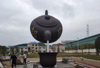 天壶雕塑 水景喷水小品 户外喷漆天壶雕塑厂家