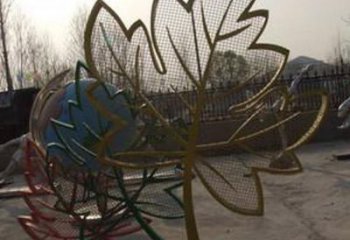 枫叶雕塑 拉丝工艺 户外镂空枫叶雕塑厂家