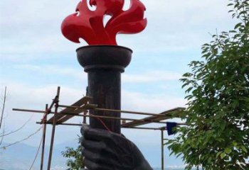 火苗雕塑 党建喷漆摆件 大型户外党建火苗雕塑厂家