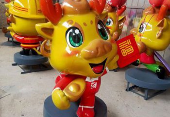龙雕塑 彩绘动物摆件 幼儿园卡通龙雕塑厂家